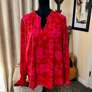 Floral Red Women's Top